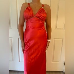 Red/pink vintage maxi dress